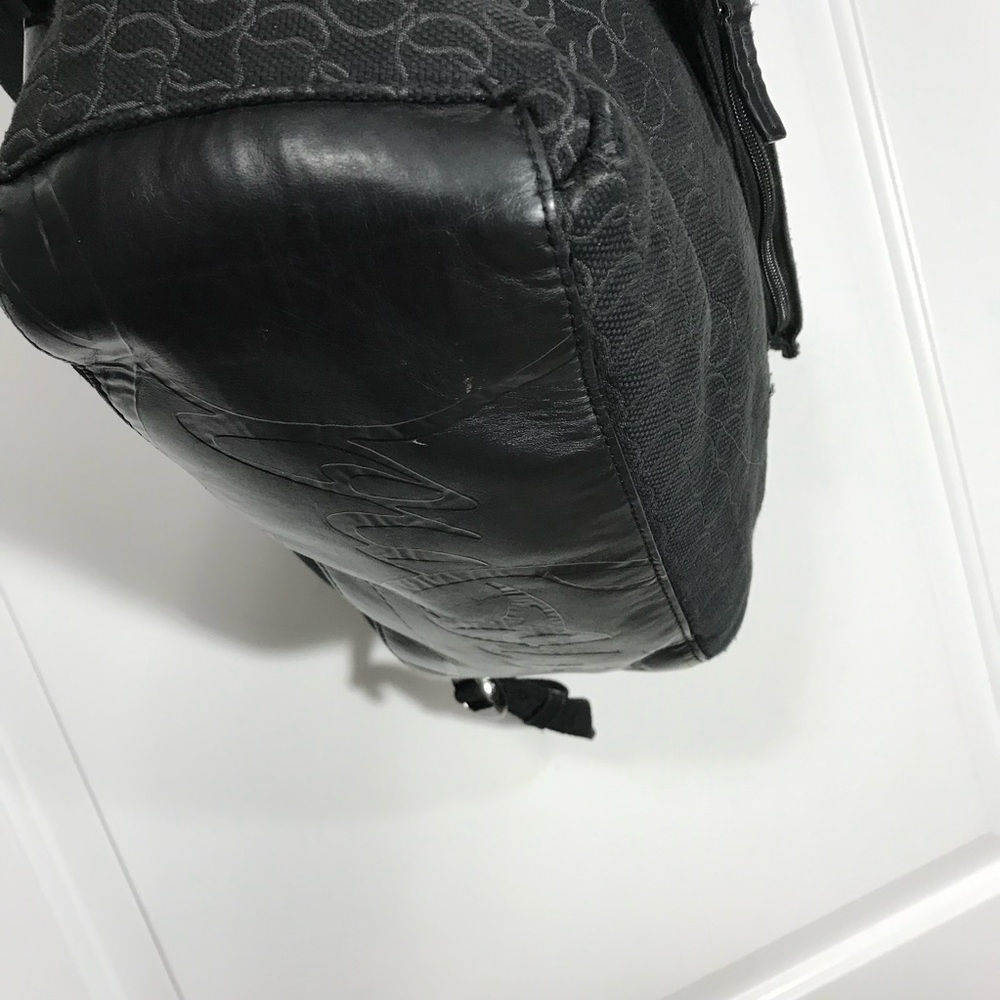 Christian Louboutin Zip N Flap Black Monogram Logo Jacquard Backpack EUC - Picture 5 of 12